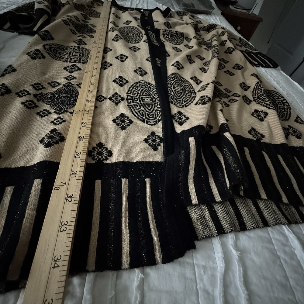 Chico's Cardigan Sweater L/12 Tan Brown Office Career Luxury Long Line Office - Picture 4 of 6